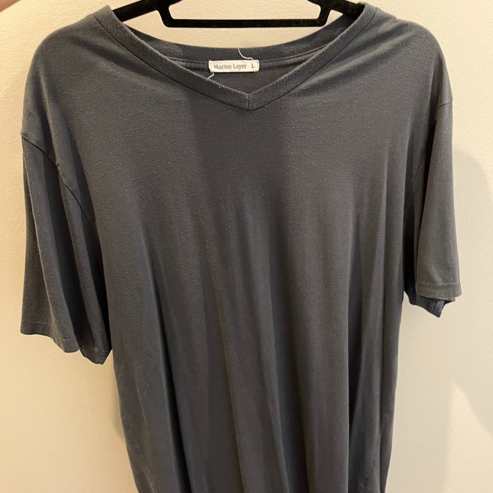 Mens Large Marine Layer Light Gray T-shirt